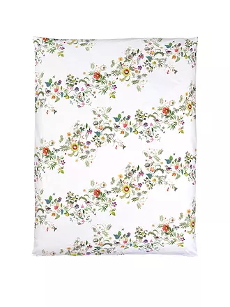 CHRISTIAN FISCHBACHER | Satin Kissenbezug GARLAND 70x90cm Weiss/Blumen | 